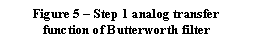 Text Box: Figure 5  Step 1 analog transfer function of Butterworth filter